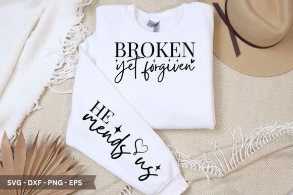 Broken Yet Forgiven Sleeve SVG: A Unique Graphic for Crafts