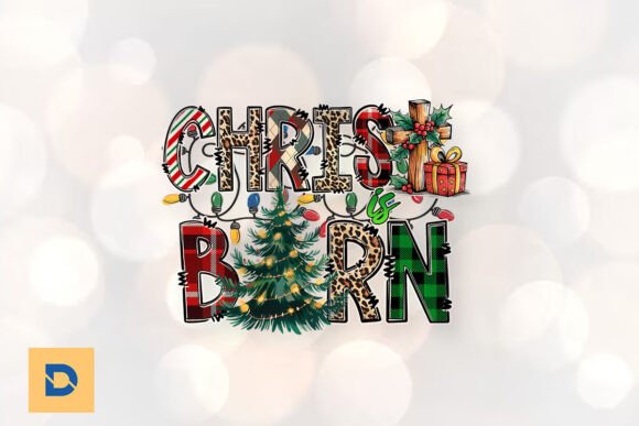 Christ is Born Jesus Sublimation PNG: A Graphics Gem for Print Templates
