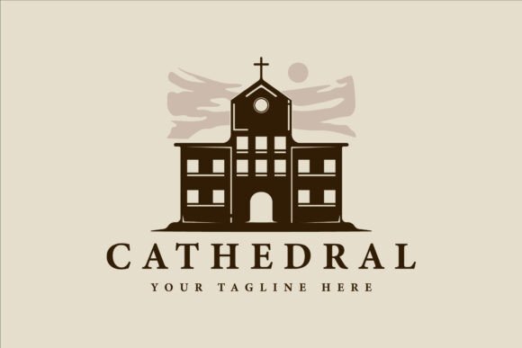 Church Architecture Logo: A Vintage Vector for Branding