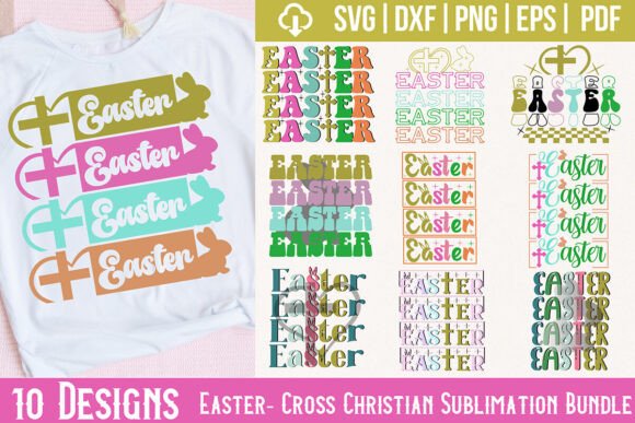 Easter Cross Christian Sublimation PNG for Crafts and Graphics