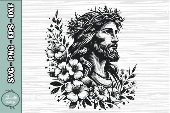 Floral Jesus SVG Clipart 18: A Versatile Graphics Tool for Crafts
