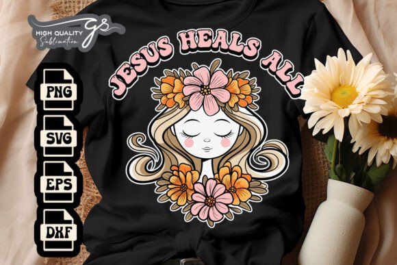 Jesus Heals Vinyl Floral Christian SVG for Crafts & Graphics